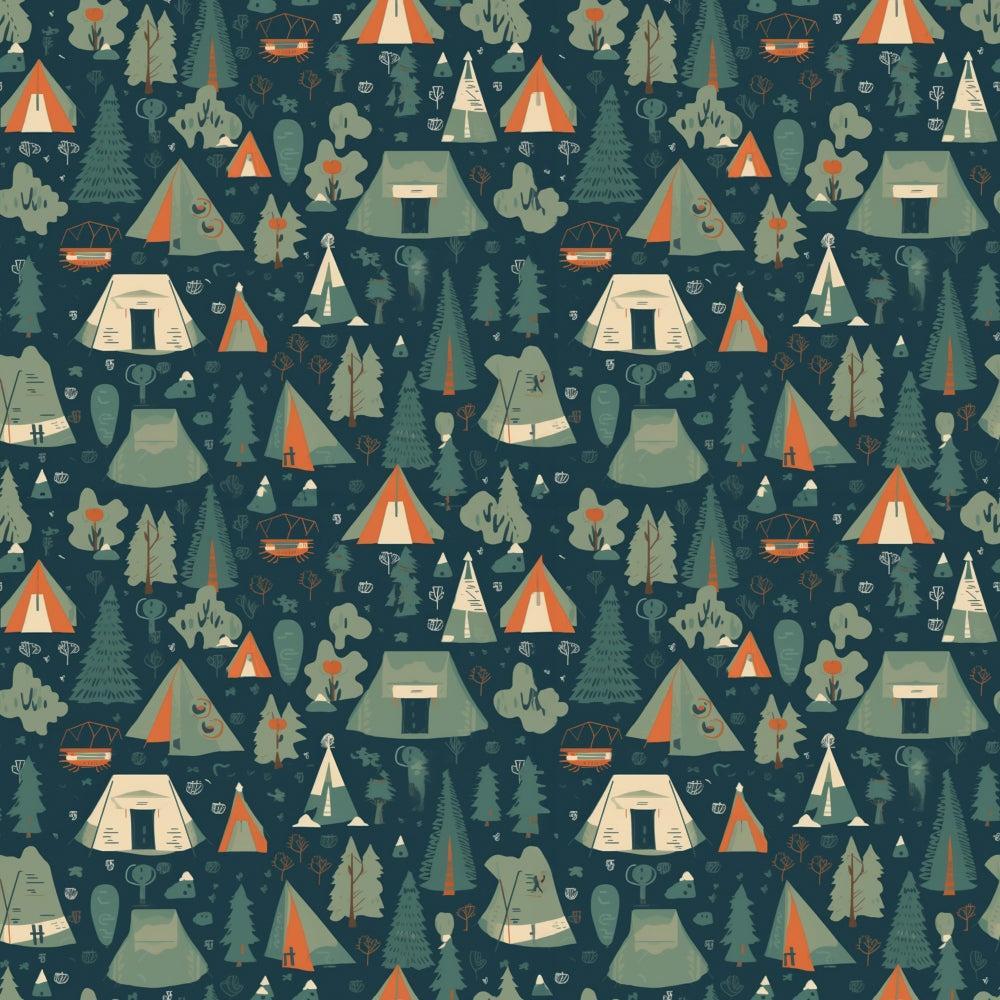 Camping Graphics Pattern 3 Quilting Cotton Fabric