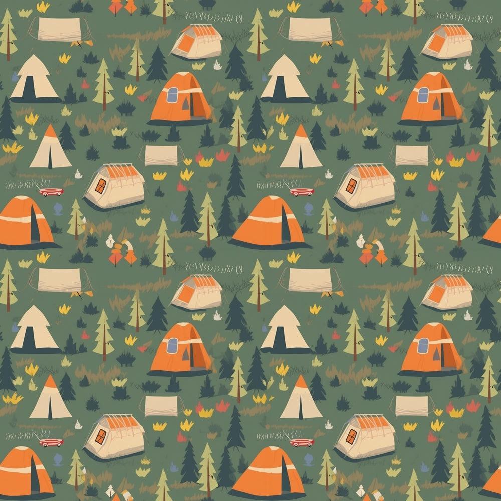 Camping Graphics Pattern 6 Quilting Cotton Fabric