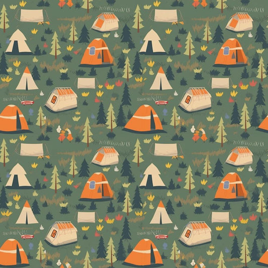 Camping Graphics Pattern 6 Quilting Cotton Fabric