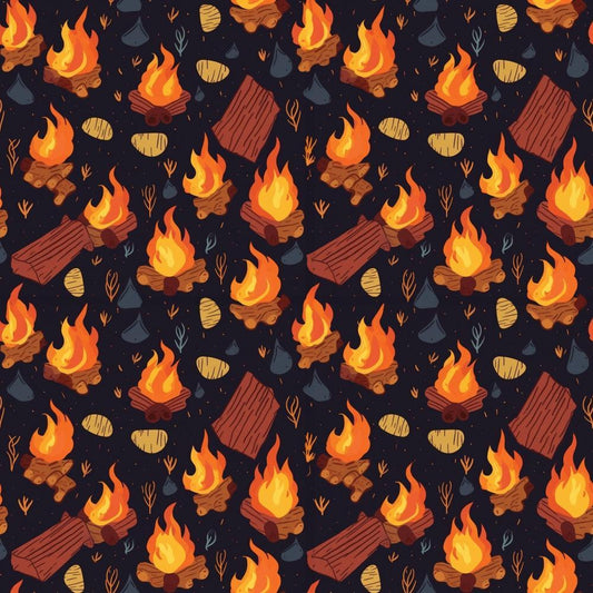 Camping Graphics Pattern 4 Quilting Cotton Fabric