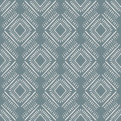 Groovy Blue Boho Pattern 16 Quilting Cotton Fabric