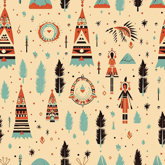 Native American Elements Pattern 9 Quilting Cotton Fabric