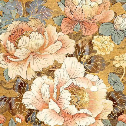 Japanese Blossoms Pattern 13 Quilting Cotton Fabric