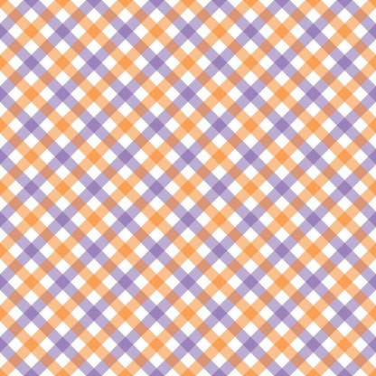 Halloween Plaid Pattern 2 Quilting Cotton Fabric