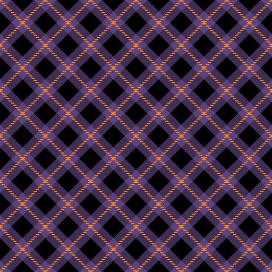 Halloween Plaid Pattern 15 Quilting Cotton Fabric