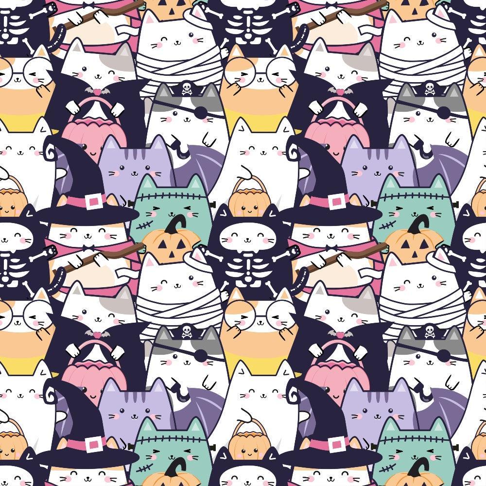 Kawaii Cute Halloween Cats Pattern 1 Quilting Cotton Fabric