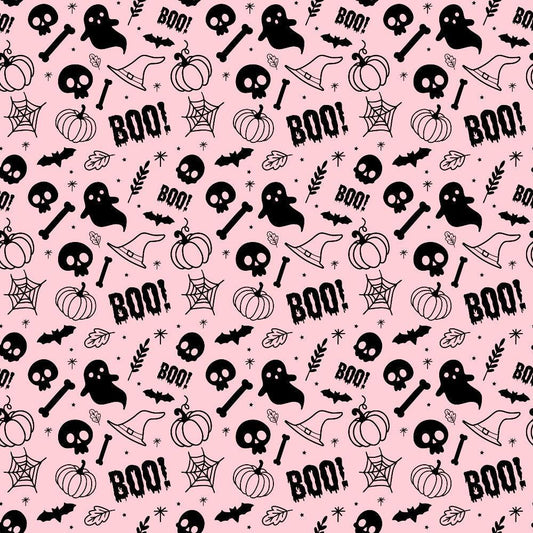 Small Pink Halloween Pattern 3 Quilting Cotton Fabric