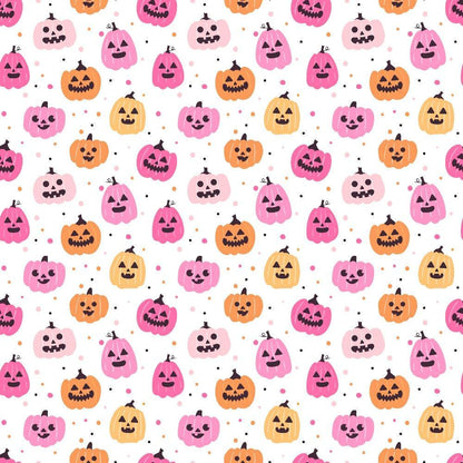 Small Pink Halloween Pattern 7 Quilting Cotton Fabric