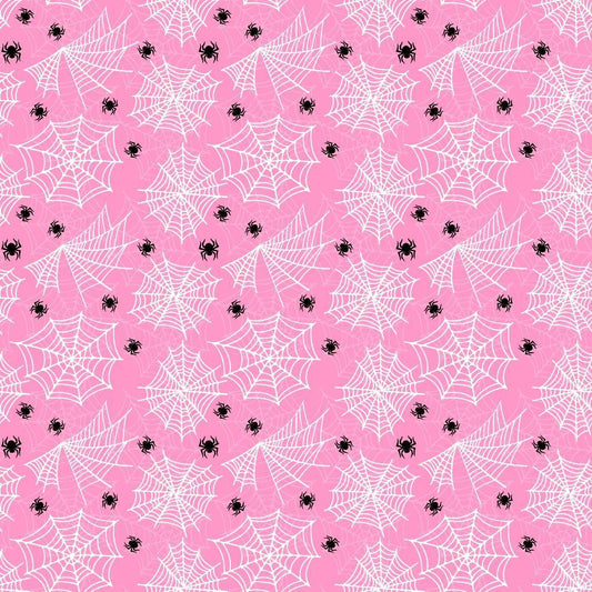 Small Pink Halloween Pattern 8 Quilting Cotton Fabric