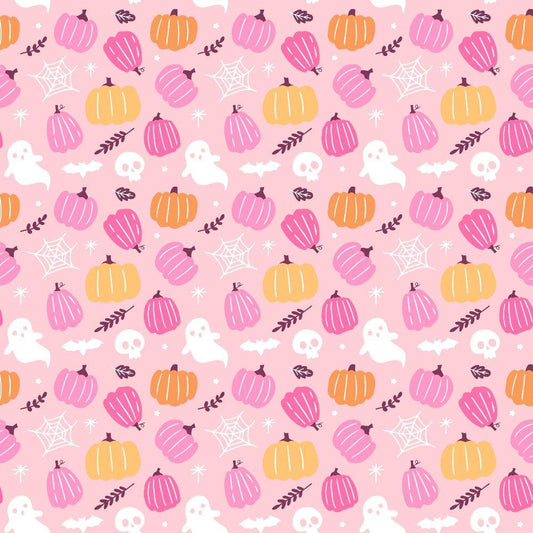 Small Pink Halloween Pattern 11 Quilting Cotton Fabric