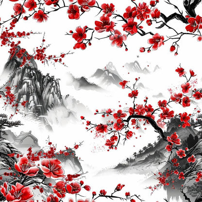 Japanese Cherry Blossoms 1 Quilting Cotton Fabric