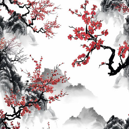 Japanese Cherry Blossoms 6 Quilting Cotton Fabric