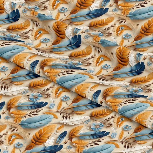 Aztec Feather Pattern 15 Quilting Cotton Fabric