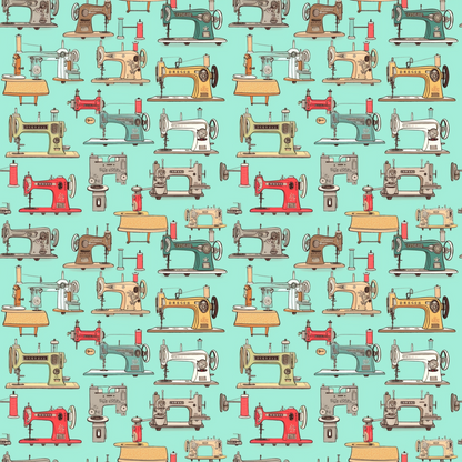 Vintage Sewing Machines Pattern 1 Quilting Cotton Fabric