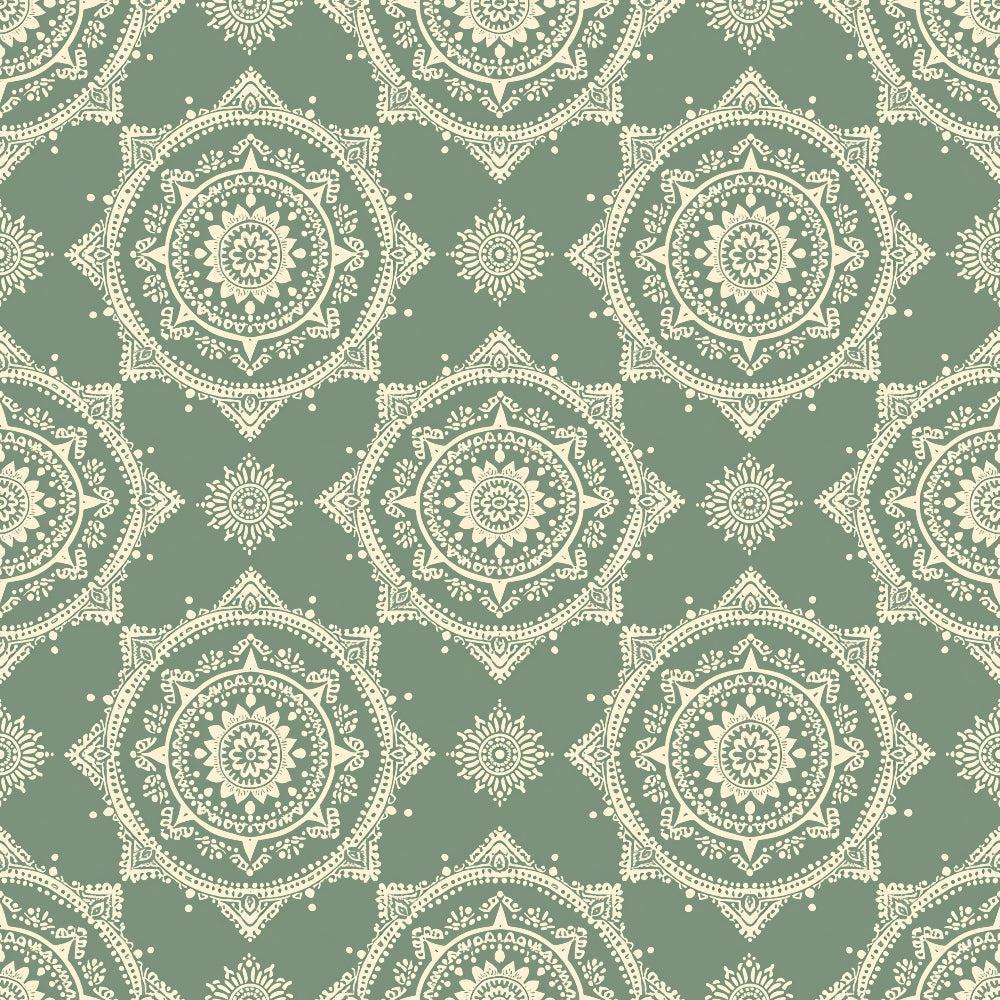 Sage Green Boho Pattern 4 Quilting Cotton Fabric