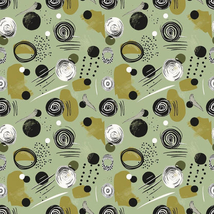Sage Green Boho Pattern 8 Quilting Cotton Fabric