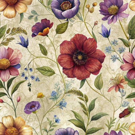 Assorted Vintage Florals Pattern 9 Quilting Cotton Fabric