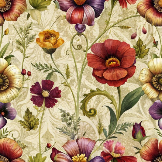 Assorted Vintage Florals Pattern 12 Quilting Cotton Fabric