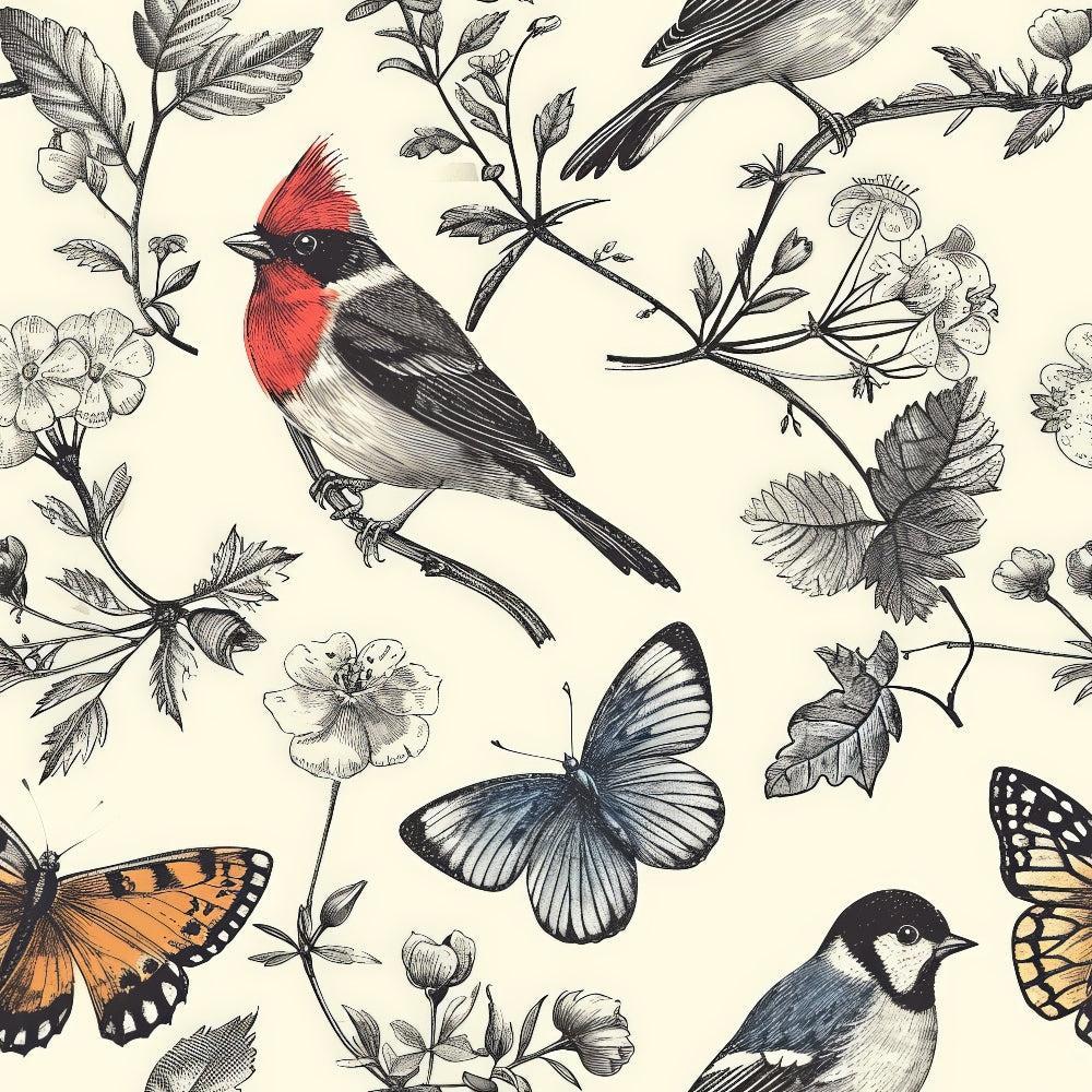 Birds on Branches Pattern 10 Quilting Cotton Fabric