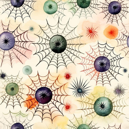 Watercolor Halloween Characters Pattern 16 Quilting Cotton Fabric