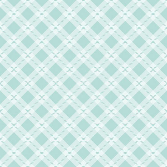 Mint Grey and White Plaid Pattern 14 Quilting Cotton Fabric