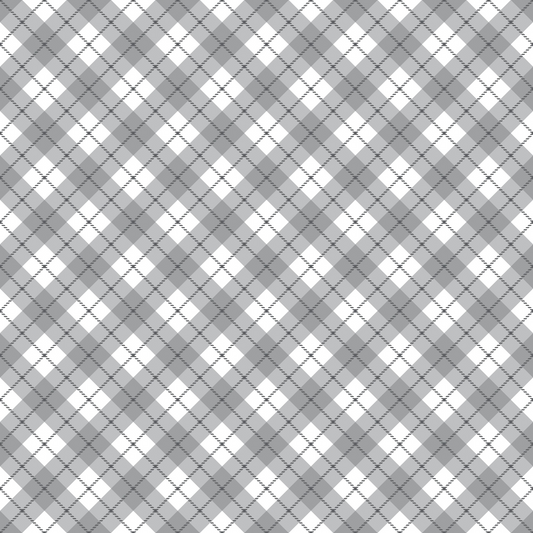 Mint Grey and White Plaid Pattern 19 Quilting Cotton Fabric