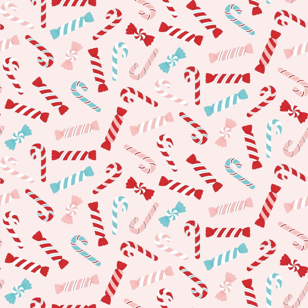 Christmas Treats Candy Pattern 1 Quilting Cotton Fabric