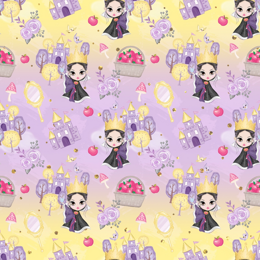 Cute Snow White Fairy Tale Pattern 1 Quilting Cotton Fabric