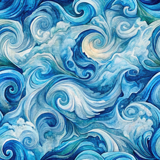 Ocean Swirls Pattern 2 Quilting Cotton Fabric