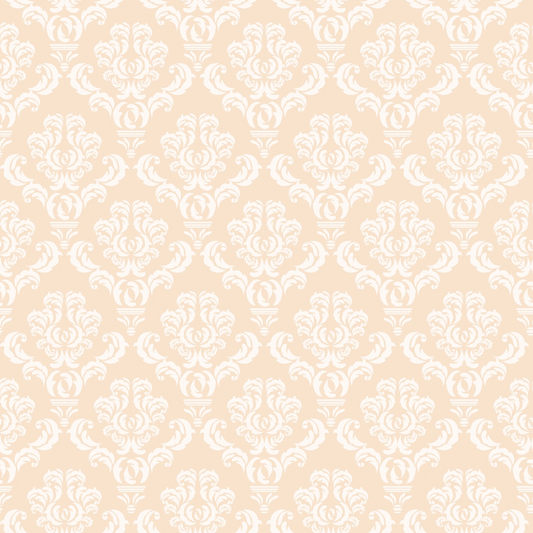 Simple Damask White on Orange Quilting Cotton Fabric
