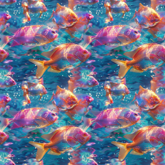 School of Fish Pattern 4 Quilting Cotton Fabric