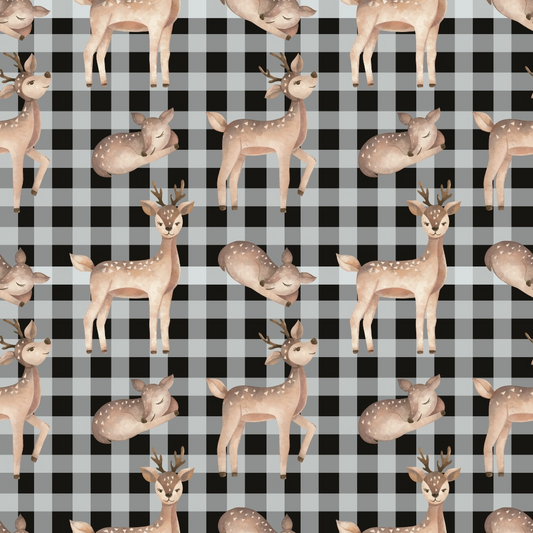 Buffalo Plaid Deer Pattern 4 Quilting Cotton Fabric