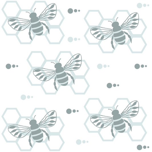 Handdrawn Bees Pattern 18 Quilting Cotton Fabric
