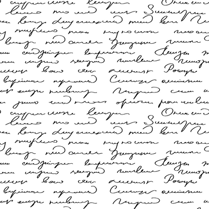 Vintage Handwriting Pattern 12 Quilting Cotton Fabric