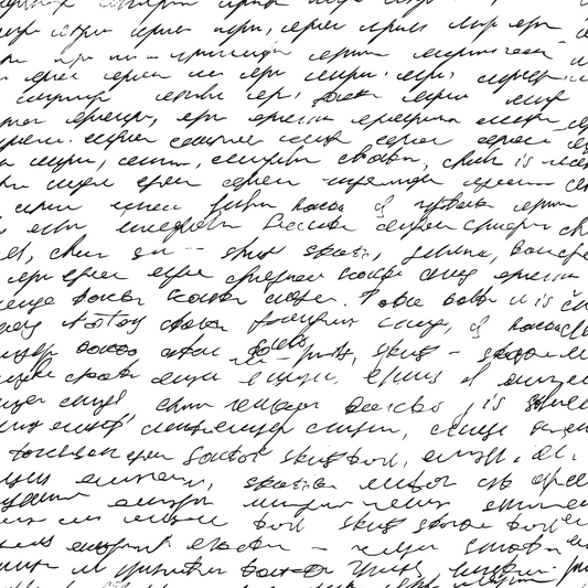 Vintage Handwriting Pattern 14 Quilting Cotton Fabric