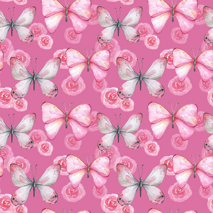 Watercolor Butterflies Pattern 8 Quilting Cotton Fabric