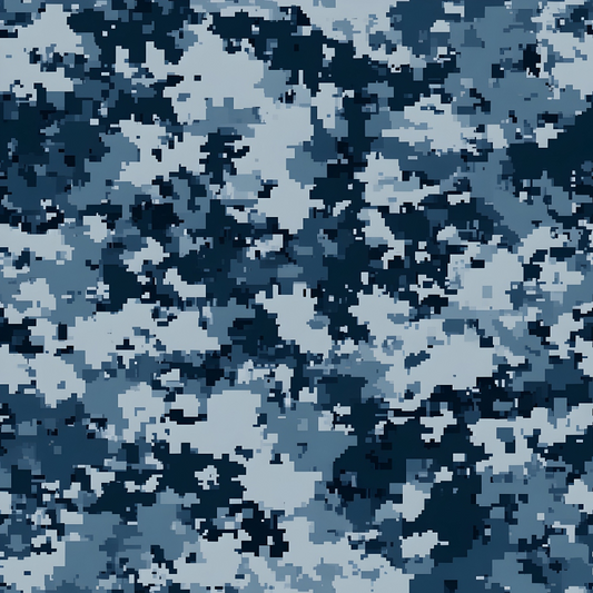 Blue Military Camouflage Pattern 8 Quilting Cotton Fabric