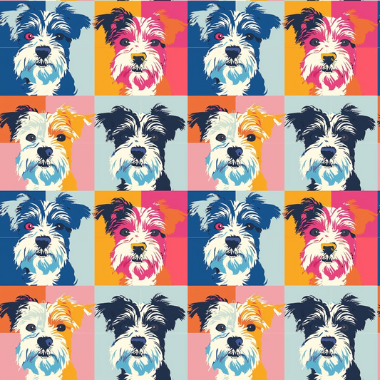 Posing Dogs Pattern 7 Quilting Cotton Fabric