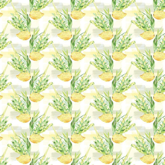 Watercolor Happy Sukkot Pattern 10 Quilting Cotton Fabric