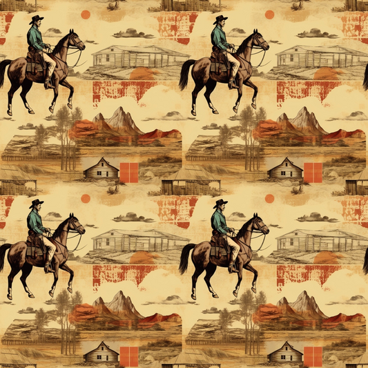 The Cowboy Life Pattern 2 Quilting Cotton Fabric