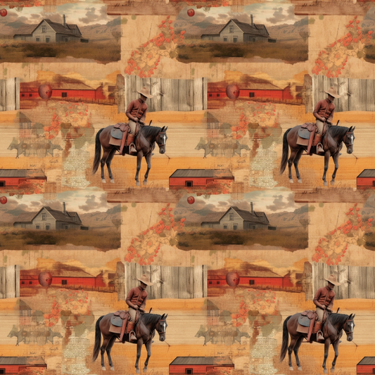 The Cowboy Life Pattern 3 Quilting Cotton Fabric