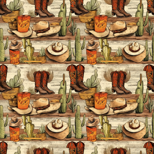 The Cowboy Life Pattern 12 Quilting Cotton Fabric