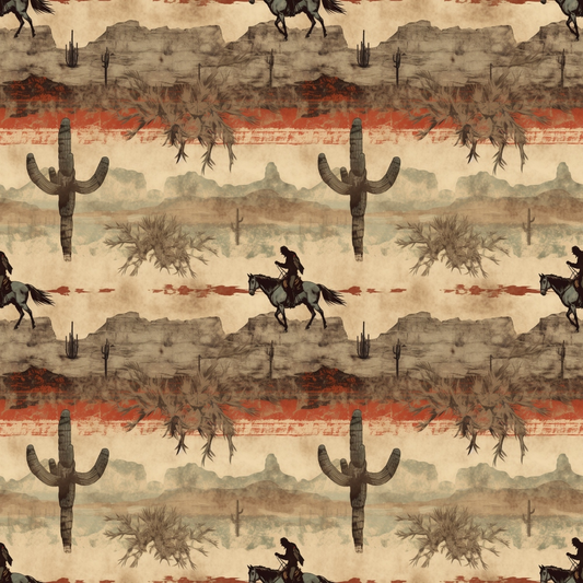 The Cowboy Life Pattern 17 Quilting Cotton Fabric