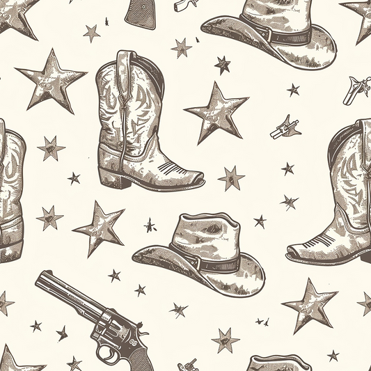 Cowboy Charm Pattern 6 Quilting Cotton Fabric