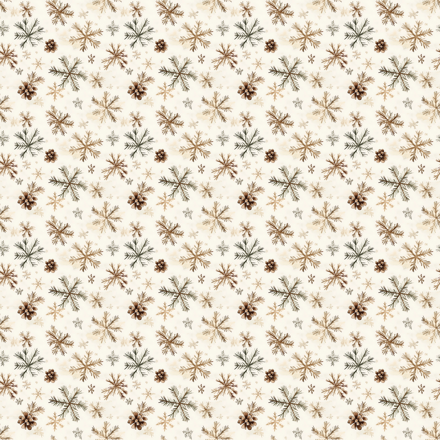 Rustic Winter Snowflakes Quilting Cotton Fabric