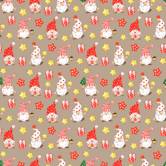 Reindeer and Gnomes Pattern 9 Quilting Cotton Fabric
