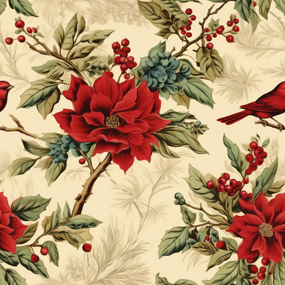 Vintage Christmas Pattern 8 Quilting Cotton Fabric