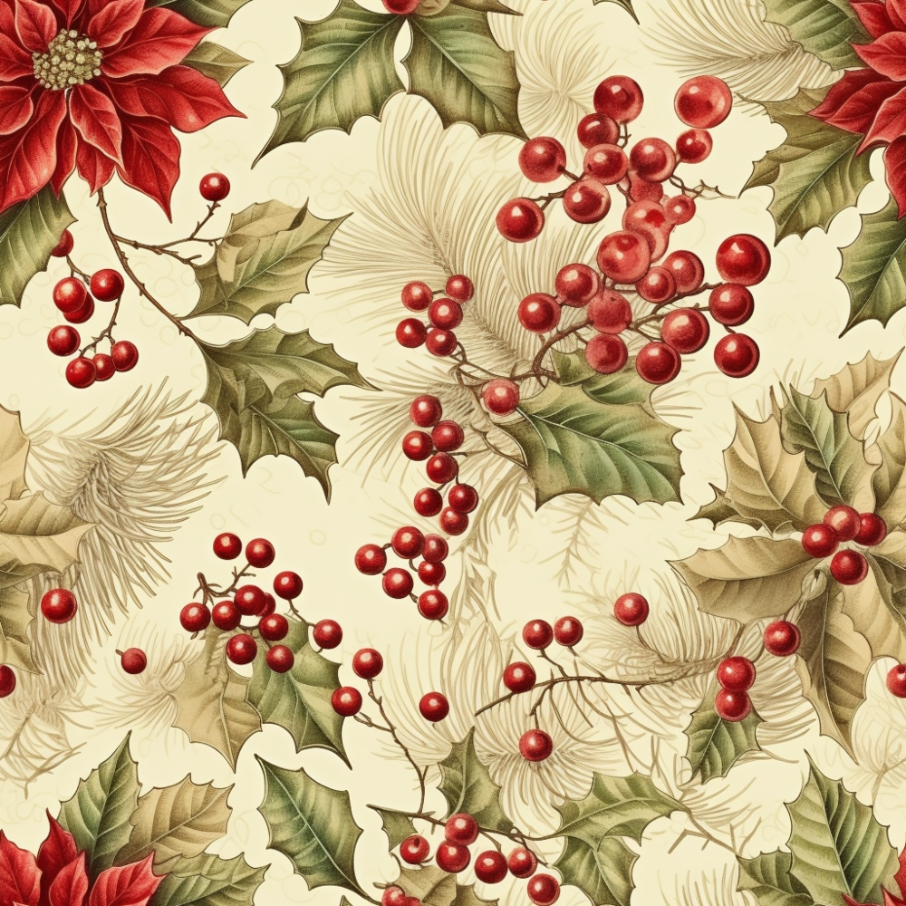 Vintage Christmas Pattern 9 Quilting Cotton Fabric