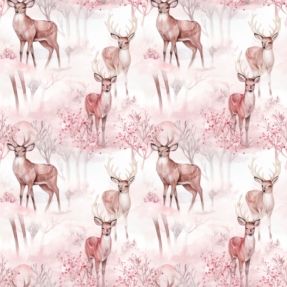 Vintage Pink Christmas Pattern 4 Quilting Cotton Fabric