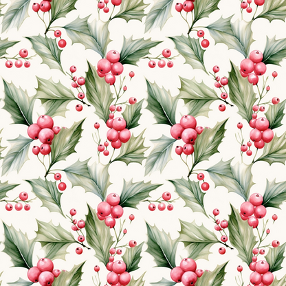 Vintage Pink Christmas Pattern 6 Quilting Cotton Fabric